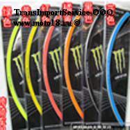 Наклейка на колесный диск неон-черный, блистер