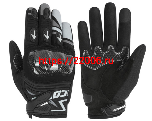 Перчатки SCOYCO (оригинал) MC-137, черно-серые, р-р  M