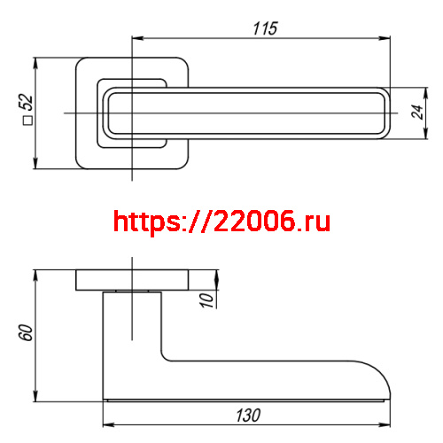Ручка Punto (Пунто) раздельная K.QR52.MARS (MARS QR) GR/CP-23 графит/хром фото 2 Ручка Punto (Пунто) раздельная K.QR52.MARS (MARS QR) GR/CP-23 графит/хром фото 2