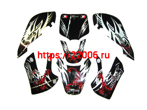 Комплект наклеек на кроссовый мотоцикл KIX SCORPION Комплект наклеек на кроссовый мотоцикл KIX SCORPION