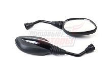 Зеркала (104) пласт. (черные с чёрной вставкой) (8 мм)