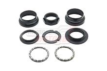 Детали рулевой колонки резьбовая 1" (22,2/34/27 мм, общ.h=37,5 мм ЧЕРНАЯ) FP-H522А(компл)